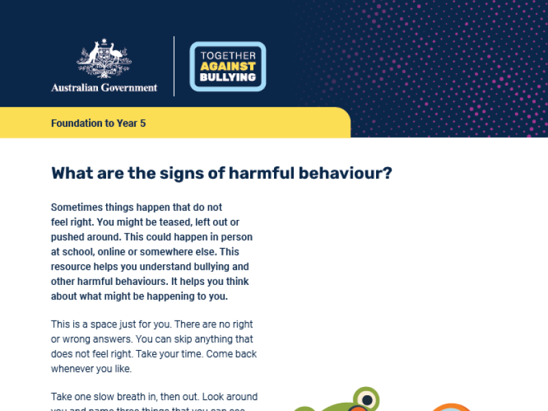 What are the signs of harmful behaviour thumbnail