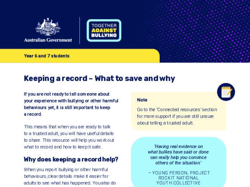 Keeping a record - What to save and why