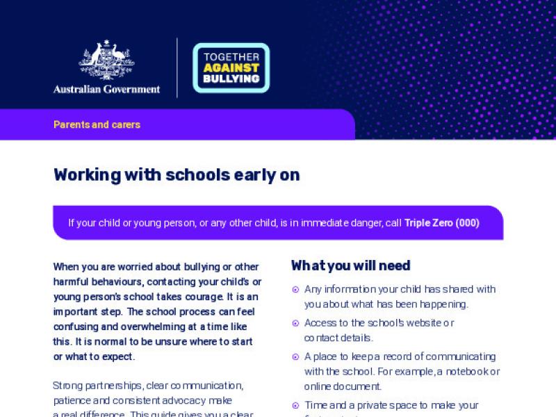 Working with schools early on