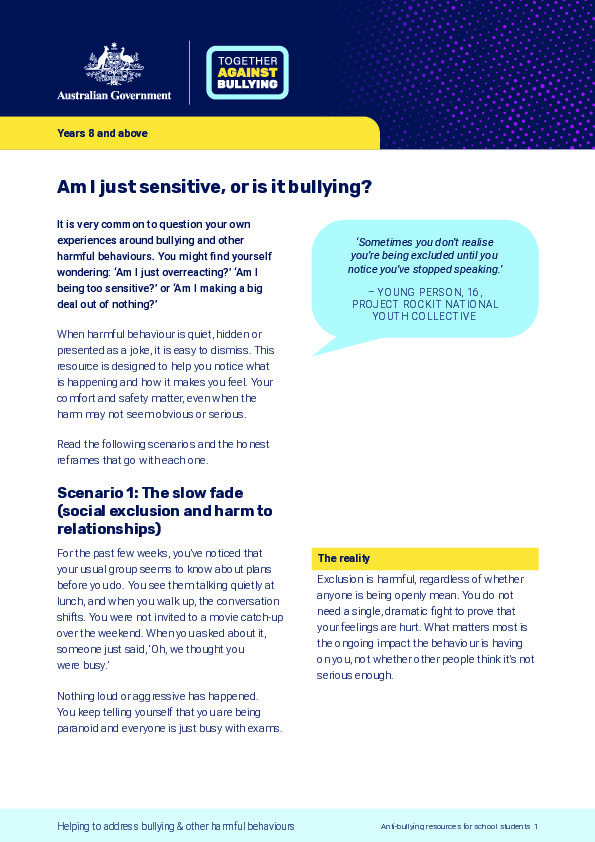 Am I just 'sensitive' or is it bullying.pdf